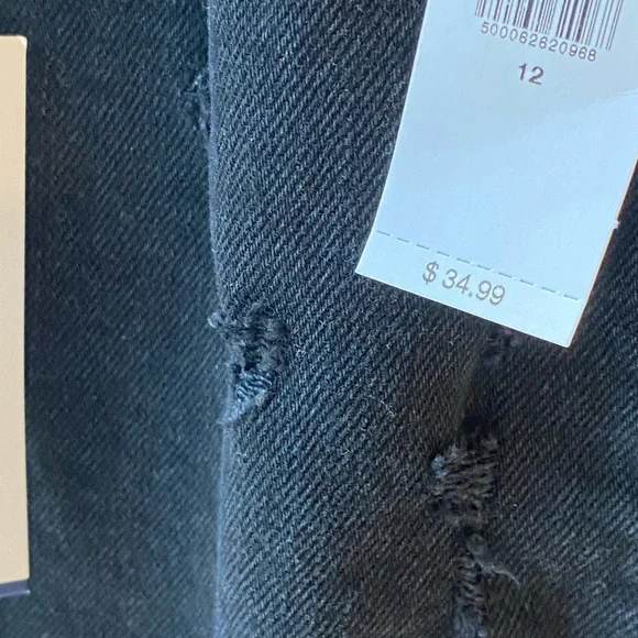 Old Navy NWT blackk jean denim skirt Sz 12 - Picture 4 of 5